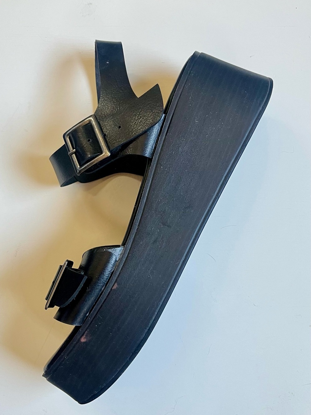 Rock & Candy Black Double Buckle Platform Sandals - Picture 7 of 8